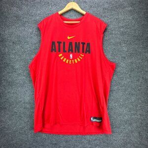Nike Atlanta Hawks NBA Team-Issued Dri-Fit Practice Jersey 4XL Red 2017 HSE RARE